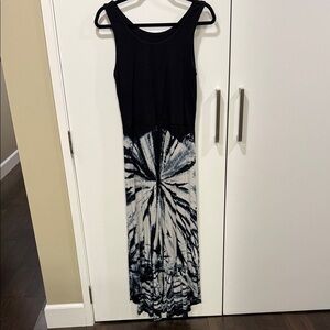 Black and White Tie-Dye Maxi Dress